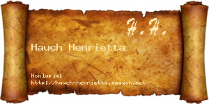 Hauch Henrietta névjegykártya